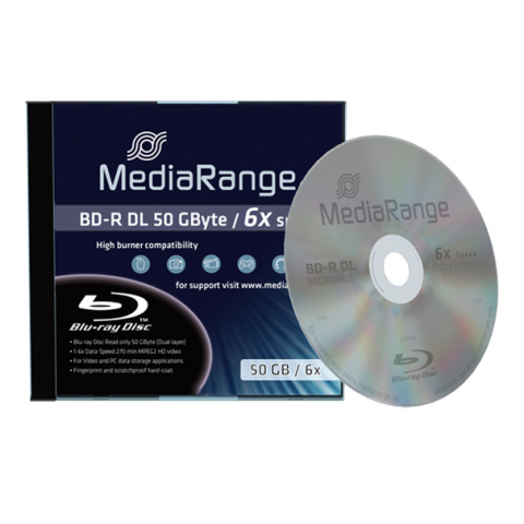 MediaRange 6x 50GB Bluray BD-R DL- Jewel Cased