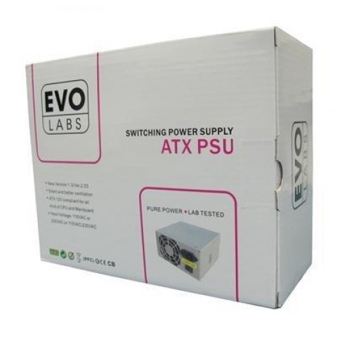 Evo Labs Silent 8cm Fan ATX Power Supply PSU 400W