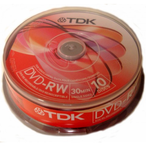 TDK 8cm DVD-RW 2x - 10 Pack 