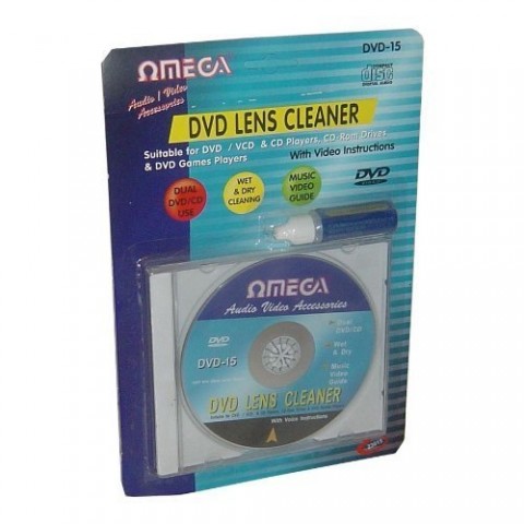 Omega Wet & Dry CD / DVD Lens Cleaner with Cleaning Fluid
