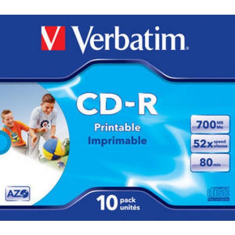 Verbatim Printable 52x CD-R Jewel Cased (10 Pack) 