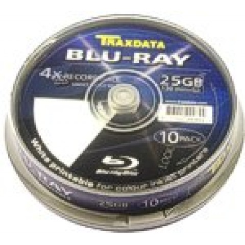 Traxdata Blu Ray F/F White Printable 4x 25GB BD-R (10 Pack)