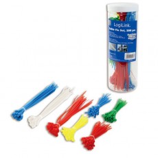 LogiLink Cable Tie Set - Assorted Colours & Sizes - 300 Pack