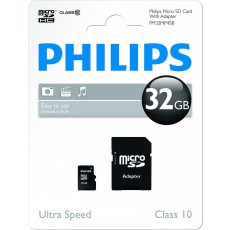 Philips 32 GB Class 10 Micro SDHC Memory Card with Adapter
